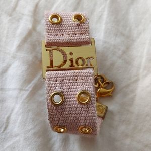 Christian Dior Canvas & Gold Hardware Bracelet